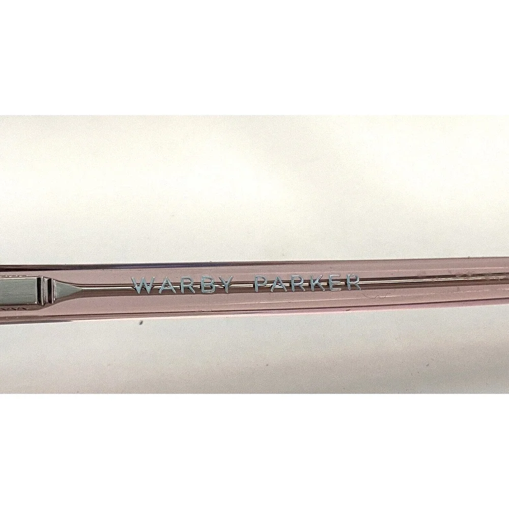 Warby Parker Sadie N 625 Eyeglasses Translucent Pink Round Frames 46-19-140 Case